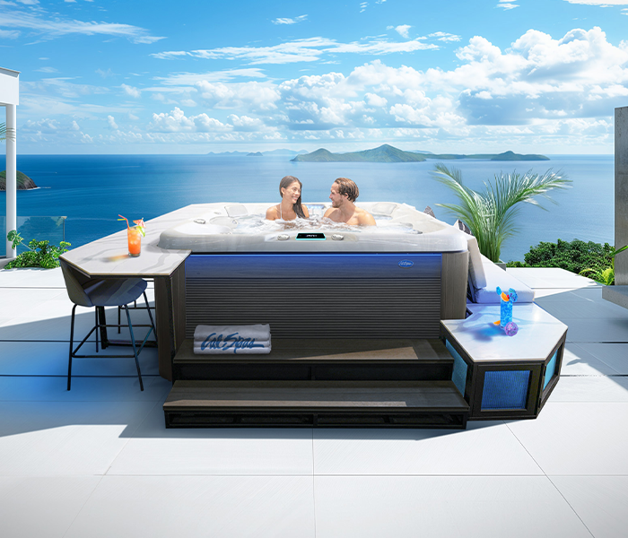 Calspas hot tub being used in a family setting - Catharpin